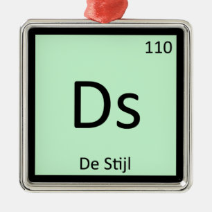 Ds - De Stijl Kunst Chemie Periodensystem Symbol Ornament Aus Metall