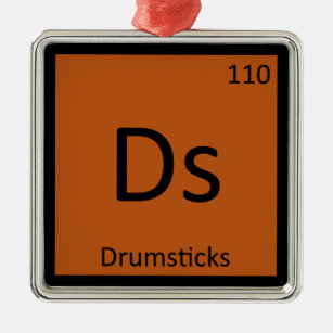 Ds - Drumsticks Chemie Periodisches Tabellensymbol Silbernes Ornament