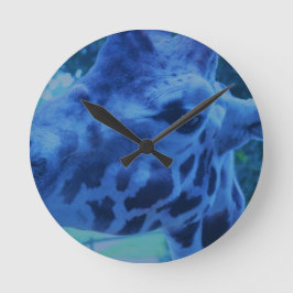 DSC_0729 (3).JPG blaue Giraffe durch Jane Howarth Runde Wanduhr