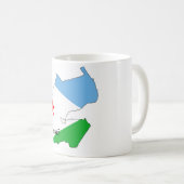 Dschibouti-Flaggenkarten-Tasse Kaffeetasse (VorderseiteRechts)