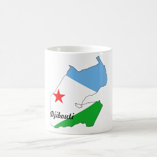 Dschibouti-Flaggenkarten-Tasse Kaffeetasse (Mittel)