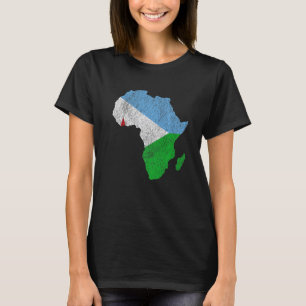 Dschibuti Flag Afrika Kontinentale Silhouette Gift T-Shirt