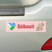 Dschibuti Flag Herz + Karte Autoaufkleber (Auf Auto)