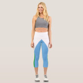 Dschibuti-Flagge Capri Leggings (Vorderseite)