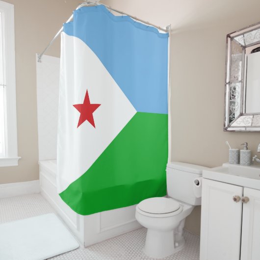 Dschibuti-Flagge Duschvorhang (Beispiel)