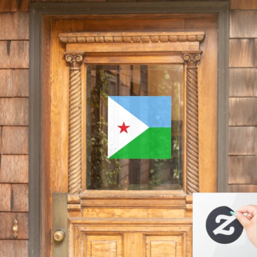 Dschibuti-Flagge Fensteraufkleber (Haustür)
