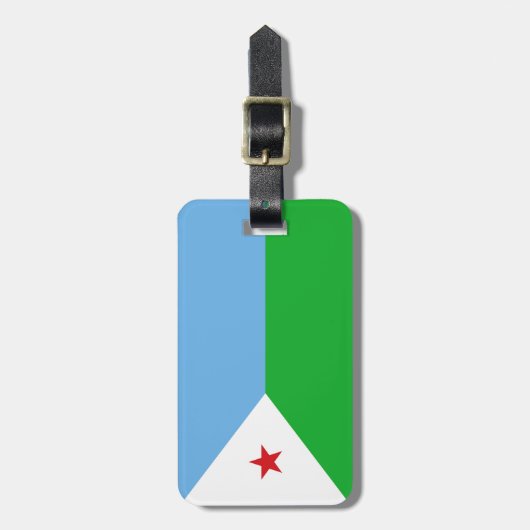 Dschibuti-Flagge Gepäckanhänger (Vorderseite vertikal)