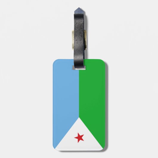 Dschibuti-Flagge Gepäckanhänger (Rückseite vertikal)