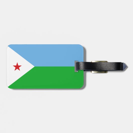 Dschibuti-Flagge Gepäckanhänger (Rückseite horizontal)