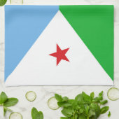 Dschibuti-Flagge Geschirrtuch (Gefaltet)