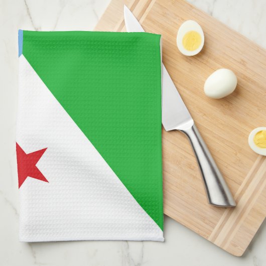 Dschibuti-Flagge Geschirrtuch (Viertel Falte)