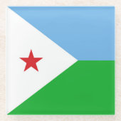 Dschibuti-Flagge Glasuntersetzer (Vorderseite)