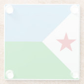 Dschibuti-Flagge Glasuntersetzer (Rückseite)