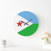 Dschibuti-Flagge Große Wanduhr (Zuhause)