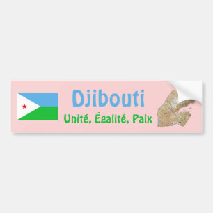 Dschibuti-Flagge + Karte Aufkleber Autoaufkleber