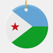 Dschibuti-Flagge Keramik Ornament (Hinten)