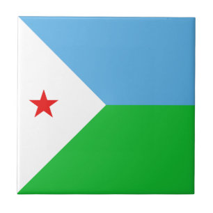 Dschibuti-Flagge Keramikfliese