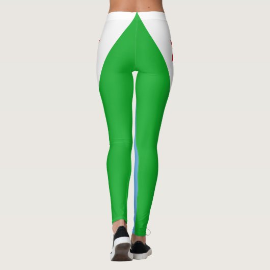 Dschibuti-Flagge Leggings (Rückseite)