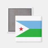Dschibuti-Flagge Magnet (Vorderseite/Rückseite)