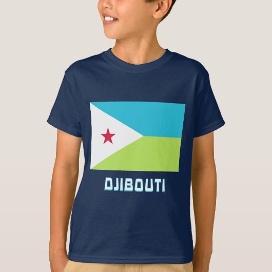 Dschibuti-Flagge mit Namen T-Shirt (Vorderseite)