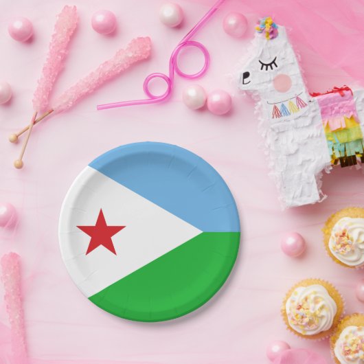 Dschibuti-Flagge Pappteller (Party)