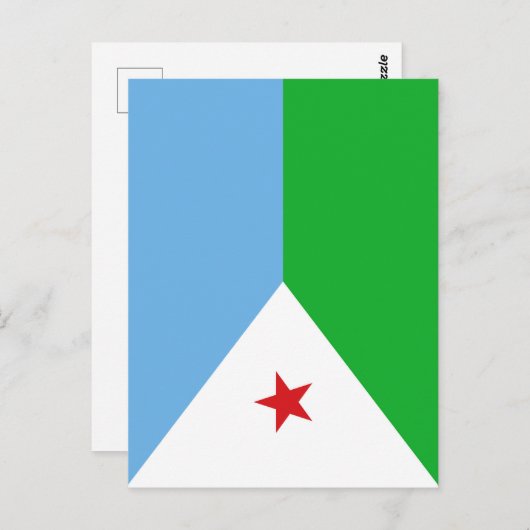 Dschibuti-Flagge Postkarte (Vorne/Hinten)