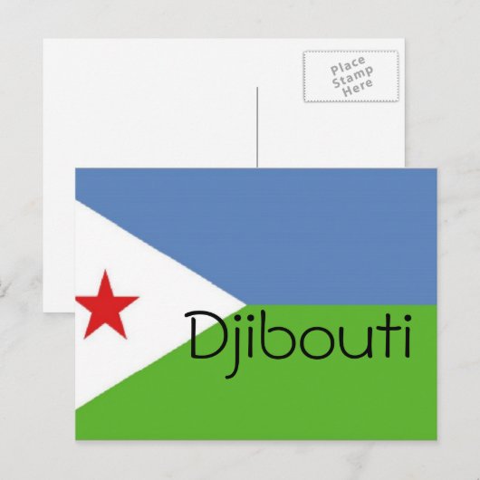 Dschibuti-Flagge Postkarte (Vorne/Hinten)