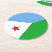 Dschibuti-Flagge Runder Pappuntersetzer (Angewinkelt)