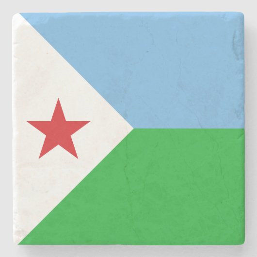 Dschibuti-Flagge Steinuntersetzer (Vorderseite)