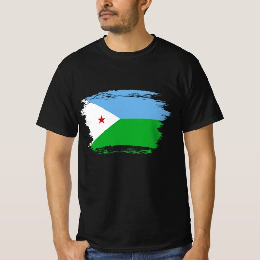 Dschibuti-Flagge T-Shirt (Vorderseite)