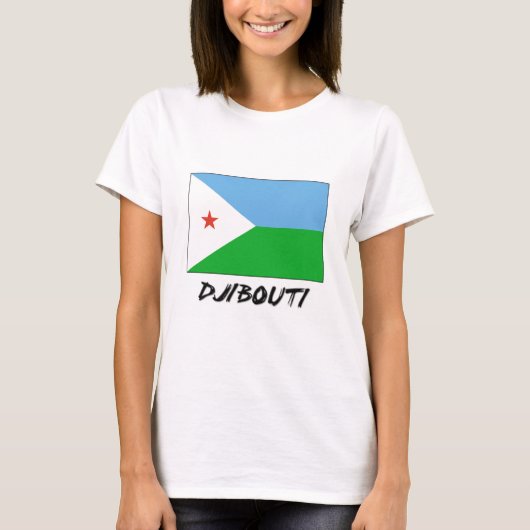 Dschibuti-Flagge T-Shirt (Vorderseite)