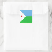 Dschibuti-Flaggenaufkleber Quadratischer Aufkleber (Tasche)