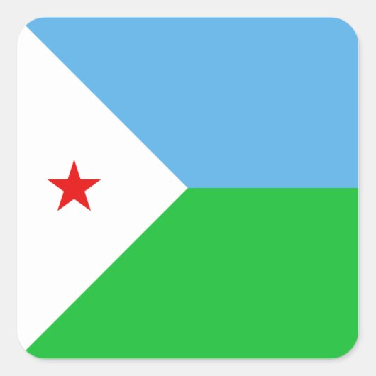 Dschibuti-Flaggenaufkleber Quadratischer Aufkleber (Vorderseite)