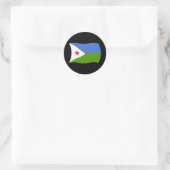 Dschibuti-Flaggenaufkleber Runder Aufkleber (Tasche)