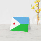 Dschibuti-Flaggennotecard Karte (Gelbe Blume)