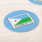 Dschibuti Runder Pappuntersetzer (Angewinkelt)