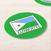 Dschibuti Runder Pappuntersetzer (Angewinkelt)