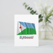 Dschibuti Wave Flag mit Namen Postkarte (Stehend Vorderseite)