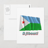 Dschibuti Wave Flag mit Namen Postkarte (Vorne/Hinten)