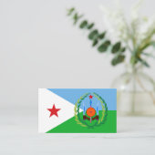 Dschibutische Flagge und Wappen, Flagge Dschibutis Visitenkarte (Stehend Vorderseite)