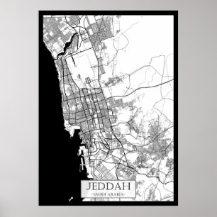 Dschidda Saudi-Arabien Karte Poster
