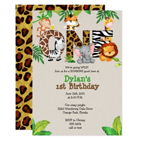 Dschungel 1 Geburtstags Party Einladungen Zazzle De