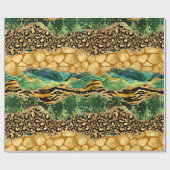 Dschungel-Achat | Wild Glam Texturmuster Geschenkpapier (Flach)