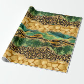 Dschungel-Achat | Wild Glam Texturmuster Geschenkpapier (Ungerollt)