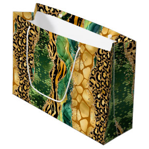 Dschungel-Achat Wild Glam Texturmuster Große Geschenktüte