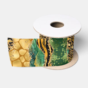 Dschungel-Achat Wild Glam Texturmuster Satinband