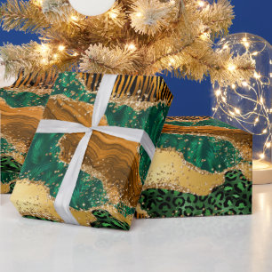 Dschungel-Achat Wilder Luxus-Tiermuster Geschenkpapier