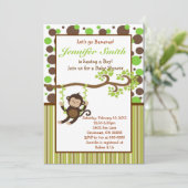 Dschungel-Affe-Babyparty-Einladung Einladung (Stehend Vorderseite)