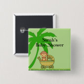 Dschungel-Affe in der Kinderwagen-Babyparty Button (Vorne & Hinten)