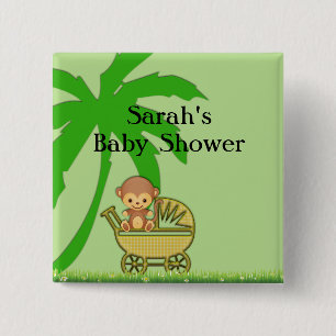 Dschungel-Affe in der Kinderwagen-Babyparty Button